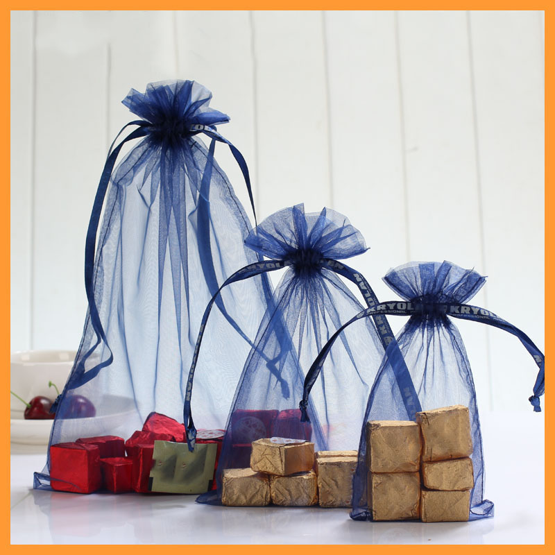 Customized Logo Product Accessory Packing Organza Bag with Velcro Closure