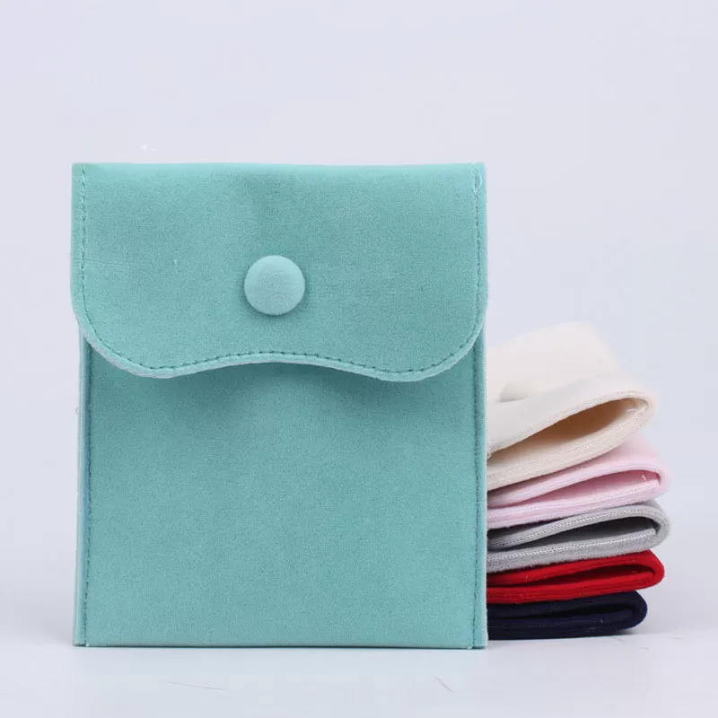 Luxury Flannel / Velvet jewelry snap-button envelopes Bag