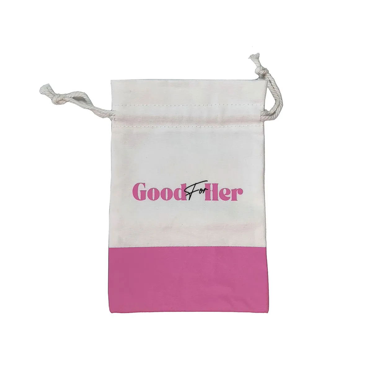 Individuell gestalteter Geschenkbeutel aus Baumwolle mit Kordelzug in zwei Farben und eigenem Logo