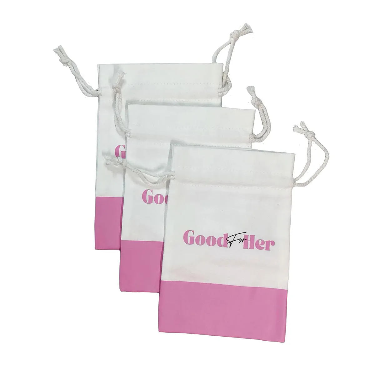 Individuell gestalteter Geschenkbeutel aus Baumwolle mit Kordelzug in zwei Farben und eigenem Logo KY-CB23101702-12