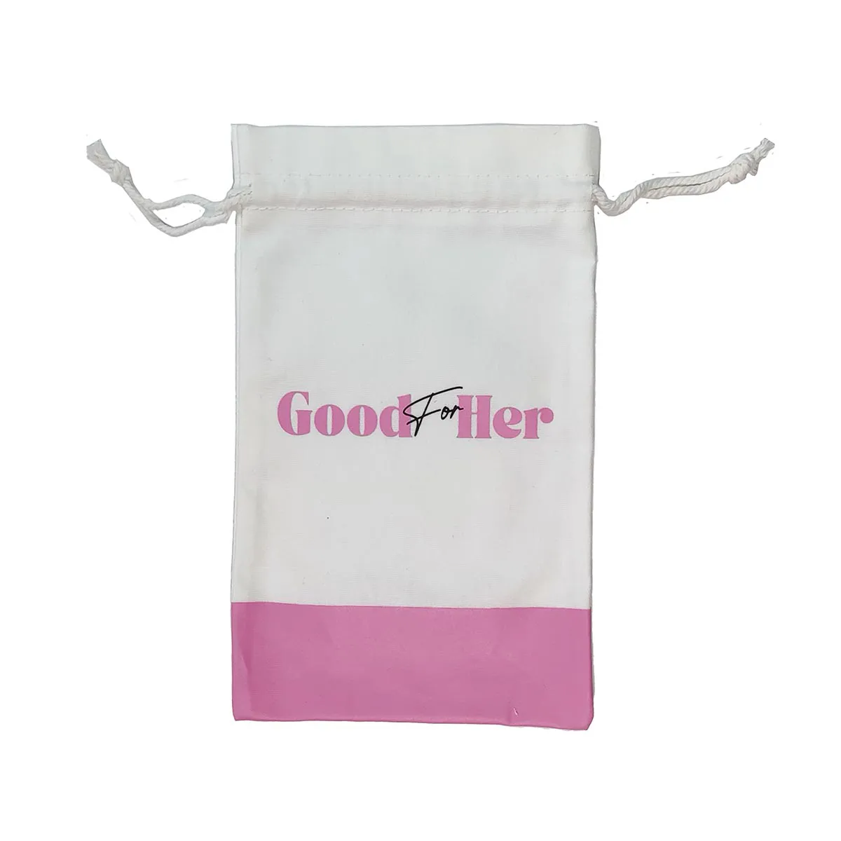 Individuell gestalteter Geschenkbeutel aus Baumwolle mit Kordelzug in zwei Farben und eigenem Logo KY-CB23101702-21