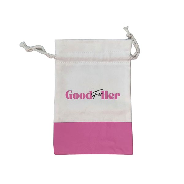 Customized Logo Dual Color Gift Cotton Drawstring Pouch