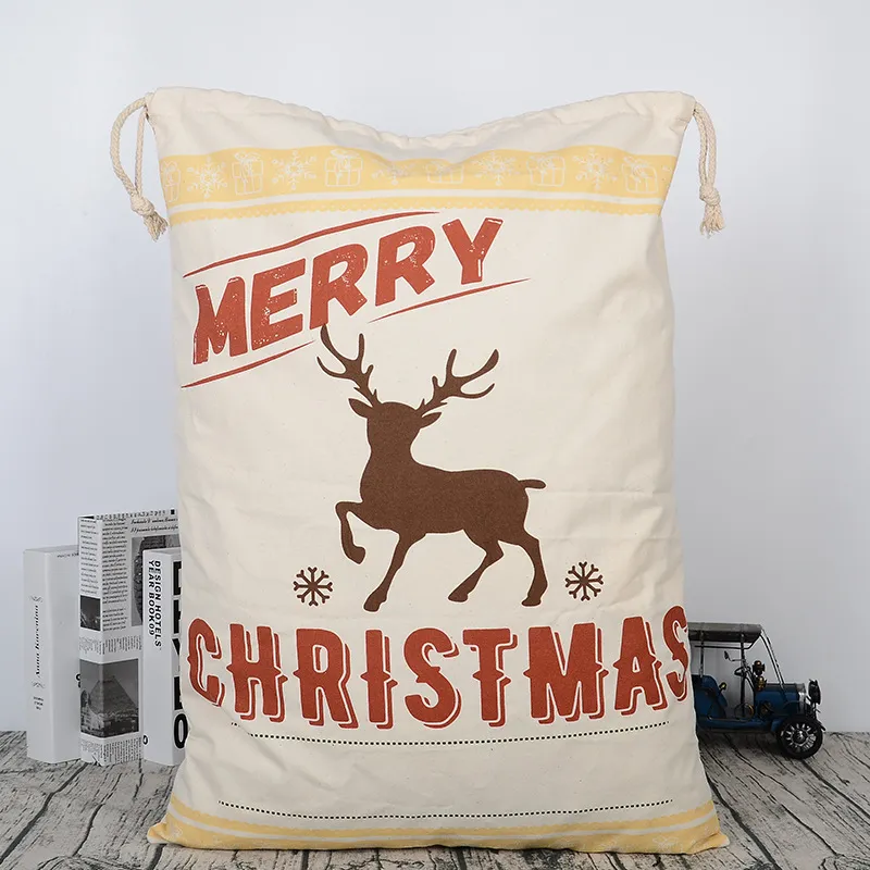 Weihnachtsgeschenkbeutel – Weihnachtsmann Baumwollbeutel mit Kordelzug KY-T1CB24101301-12