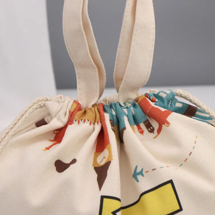 Fashion Cotton Printed Bags Natural Cotton Simple Backpack KY-DB221122C14-3