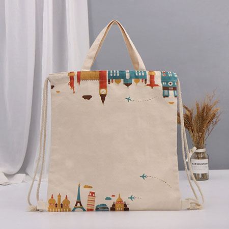 Fashion Cotton Printed Bags Natural Cotton Simple Backpack