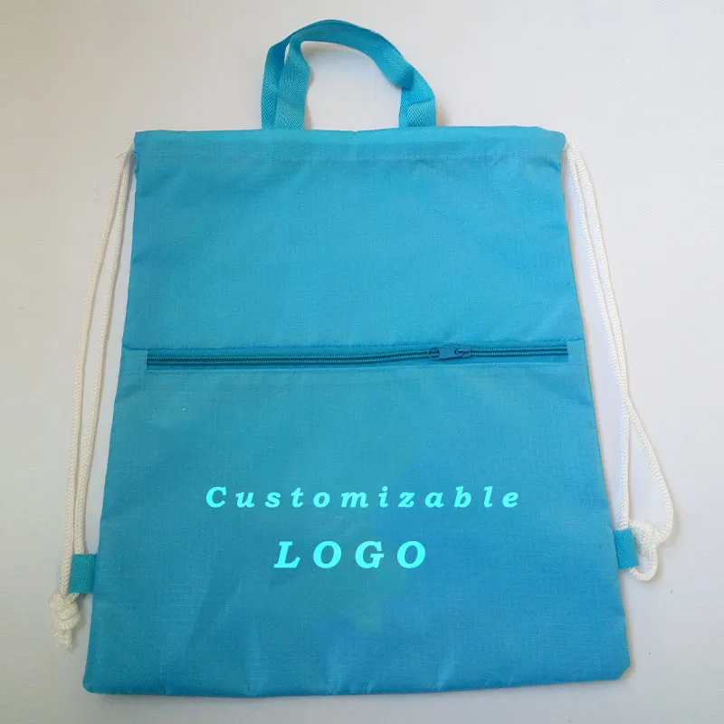 Polyester-Kordelzugbeutel mit Reißverschluss – Strand-, Reise- und Sportbeutel KY-DB241112P01-4