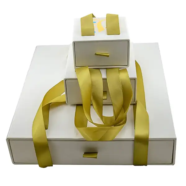 Elegant Drawer-Style Jewelry Box with Ribbon Handles
