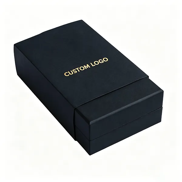 Rigid Lid & Base Gift Box – Matte Black with Gold Foil Logo – Multi‑Purpose