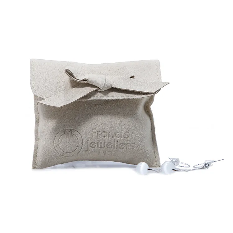 Custom Suede Fabric Jewelry Packaging Bags Drawsrting Pouch with Button KY-LTB22111109-5