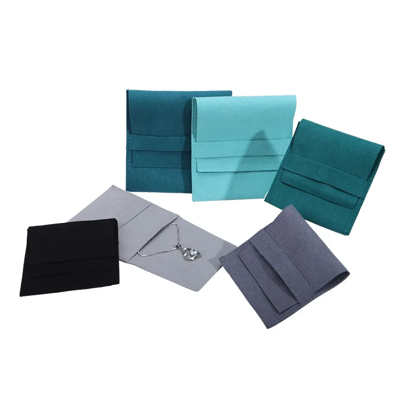 Custom Suede Fabric Jewelry Packaging Bags Drawsrting Pouch with Button KY-LTB22111109-6