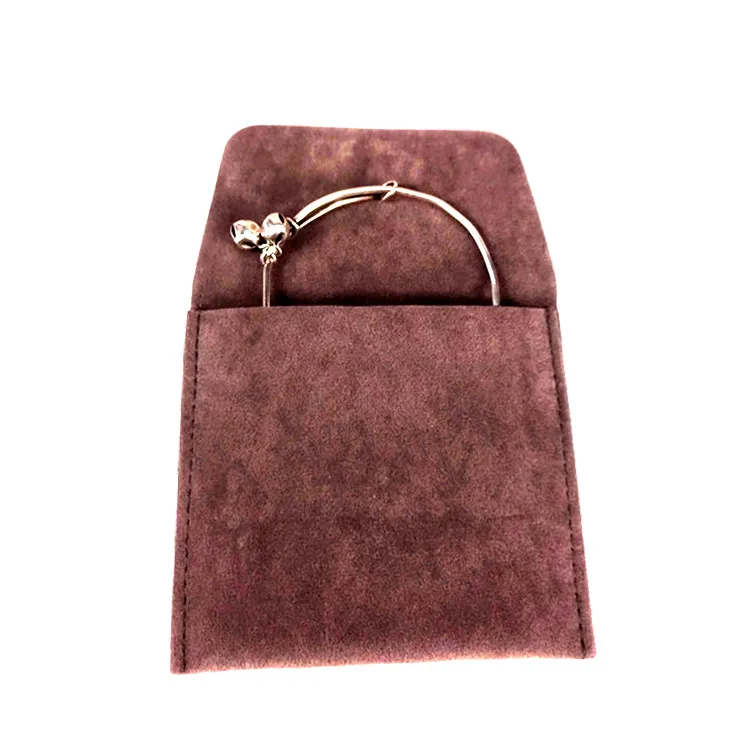 High Quality Reusable Suede Fabric Jewelry Packaging Pouch with Button KY-LTB22111112-21