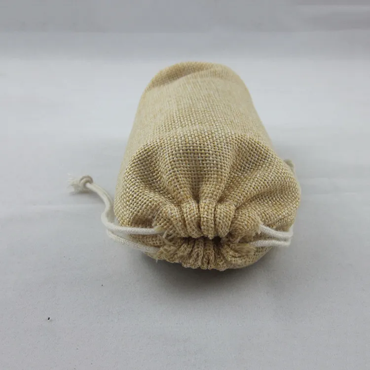 Best Price Eco-Friendly Linen Gift Bag with Jute Cord KY-LB22072602-34