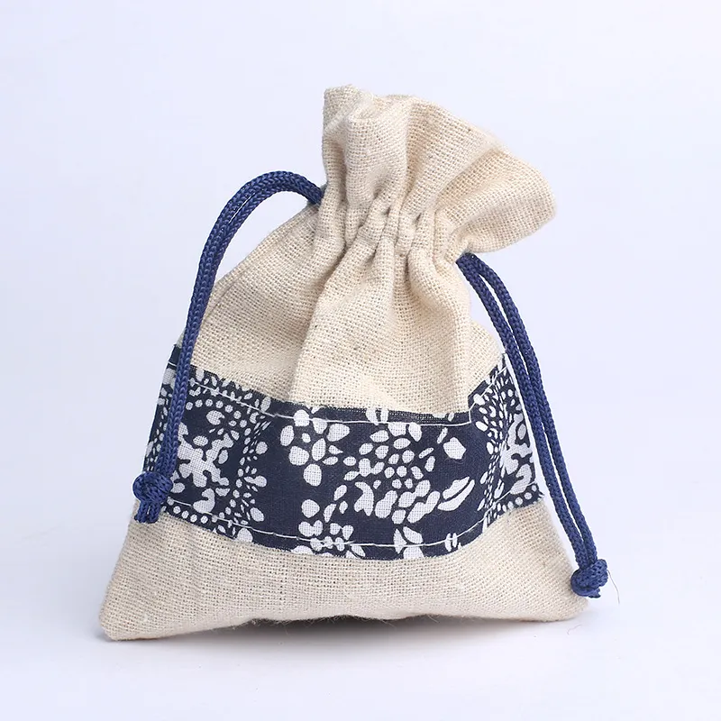 Umweltfreundliche, schlichte Leinen-Make-up-Tasche mit Reißverschluss – Geschenkbeutel