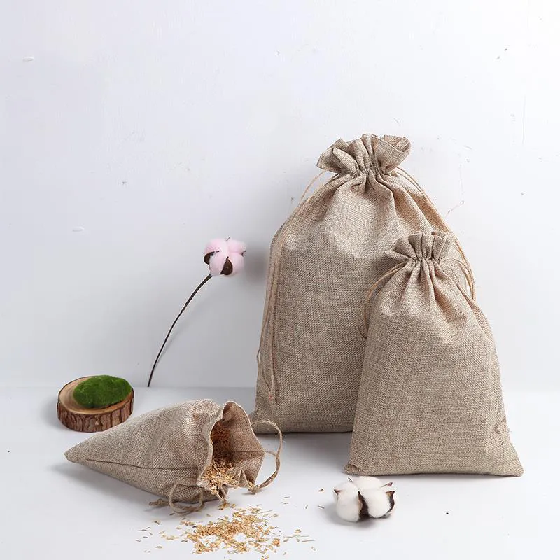 Umweltfreundliche, schlichte Leinen-Make-up-Tasche mit Reißverschluss – Geschenkbeutel KY-LB22082607-5