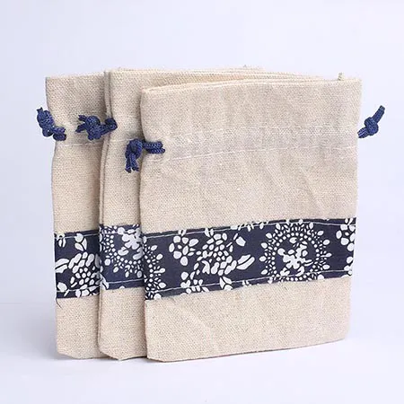 Umweltfreundliche, schlichte Leinen-Make-up-Tasche mit Reißverschluss – Geschenkbeutel