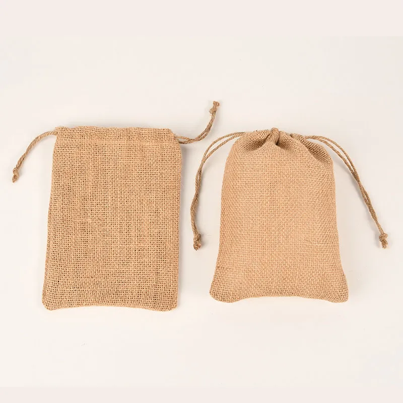 Pochette personnalisée pour épices et herbes naturelles en petit sac en lin   KY-LB22082608-12