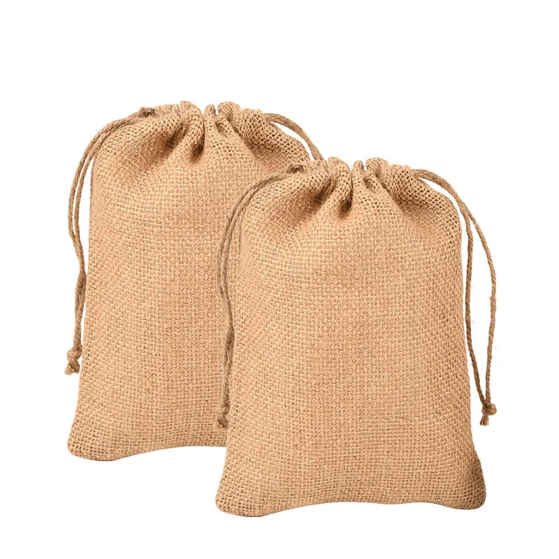 Pochette personnalisée pour épices et herbes naturelles en petit sac en lin   KY-LB22082608-13