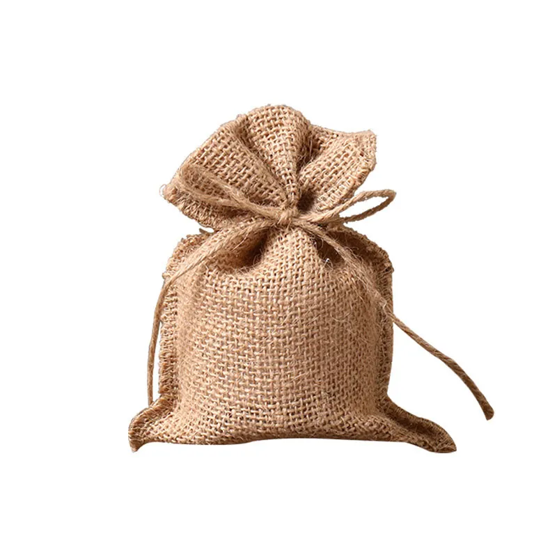 Pochette personnalisée pour épices et herbes naturelles en petit sac en lin   KY-LB22082608-21