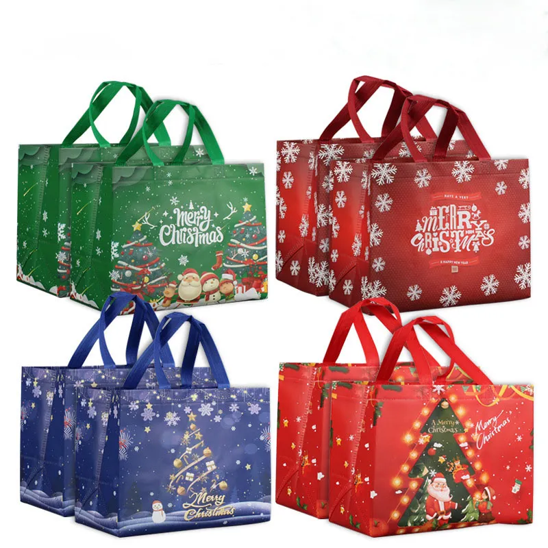 Custom Personalized Merry Christmas Non-woven Drawstring Bags Tote Bags KY-T1NB24101301-22