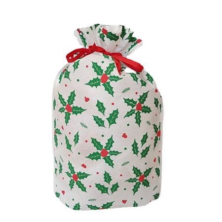 Custom Personalized Merry Christmas Non-woven Drawstring Bags Tote Bags