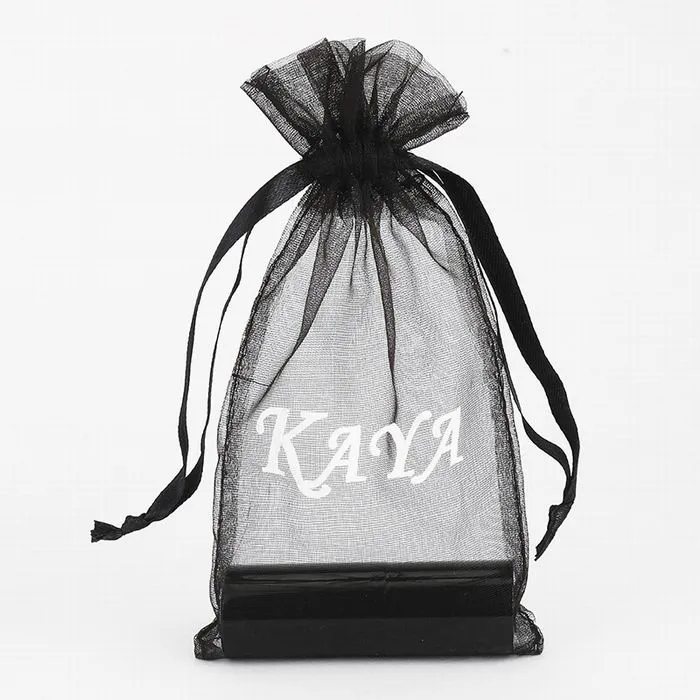 Sac cadeau organza personnalisé avec logo pour courses   KY_OB22072602-12