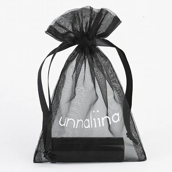 Sac cadeau organza personnalisé avec logo pour courses   KY_OB22072602-22