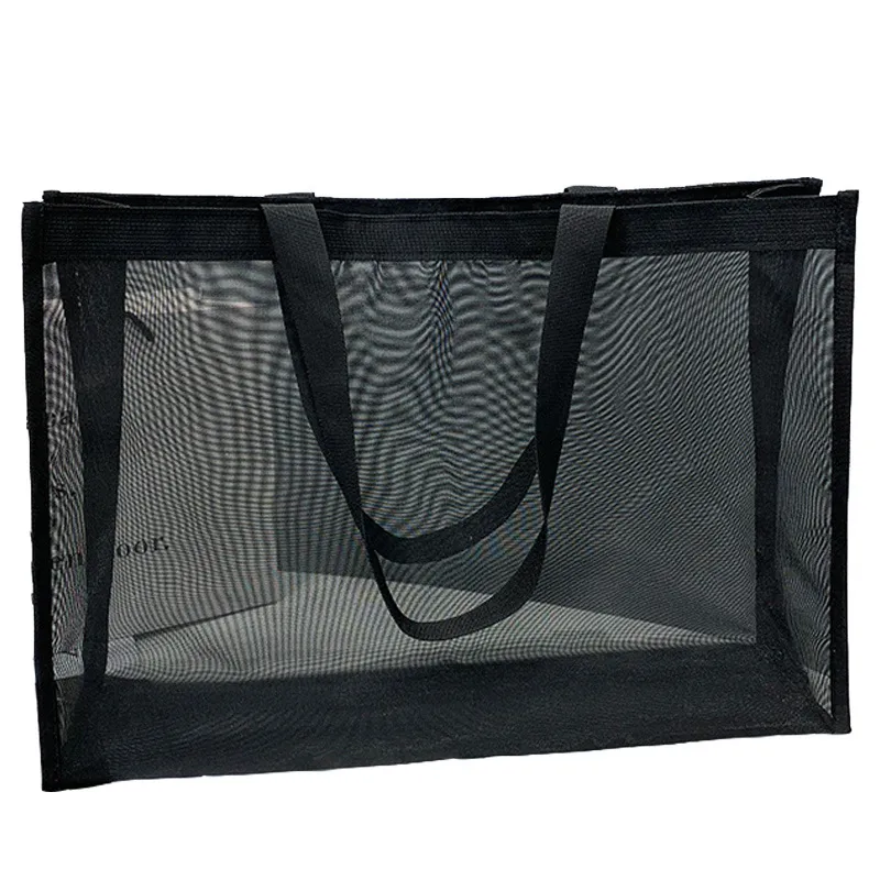 Black Organza Tote Bag | Zipper or Velcro Closure | 40x30cm Promotional Shopping Bag