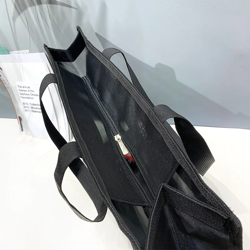 Black Organza Tote Bag | Zipper or Velcro Closure | 40x30cm Promotional Shopping Bag KY_OB22080705-22