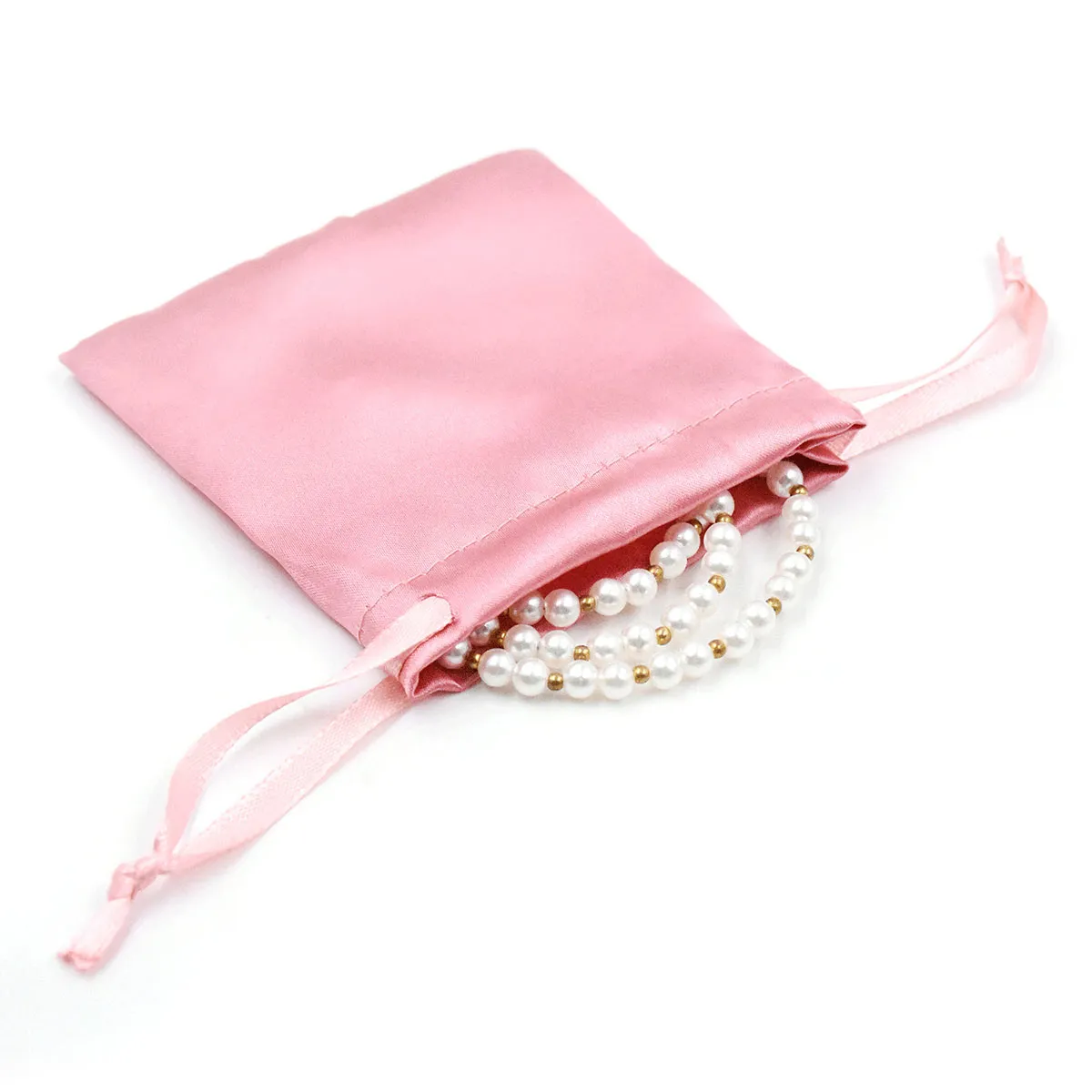 Custom Logo Soft Satin Bracelet Jewelry Drawstring  Bags