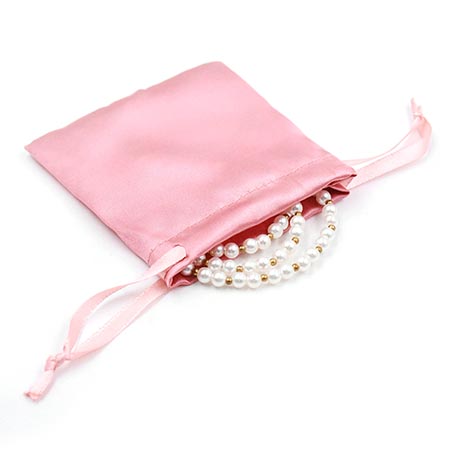 Custom Logo Soft Satin Bracelet Jewelry Drawstring  Bags