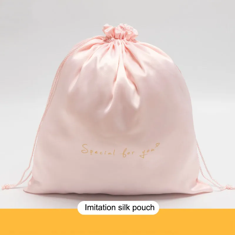 Large Satin Drawstring Bag | Multiple Sizes & Colors | Pink, Silver, Gray | for Clothing, Toys & Gifts