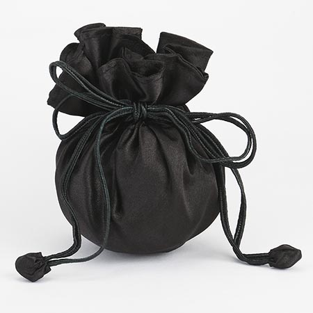 Black Satin Bags Jewelry Bags Drawstring Pouch Baby Shower Bag