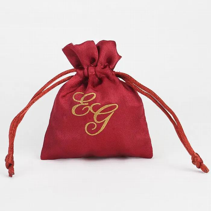 Sac à cordon en satin personnalisé, différentes tailles et designs, usine de fabrication   KY-SB22072605-2