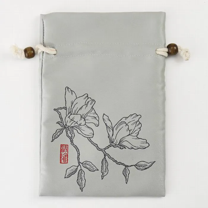 Sac à cordon en satin personnalisé, différentes tailles et designs, usine de fabrication   KY-SB22072605-3