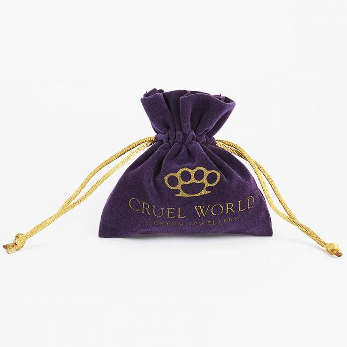 Velvet Drawstring Gift Bag | Double-Pull Lace Edge | Royal Blue & Multi-Color | Custom Logo KY-VB22072604-22
