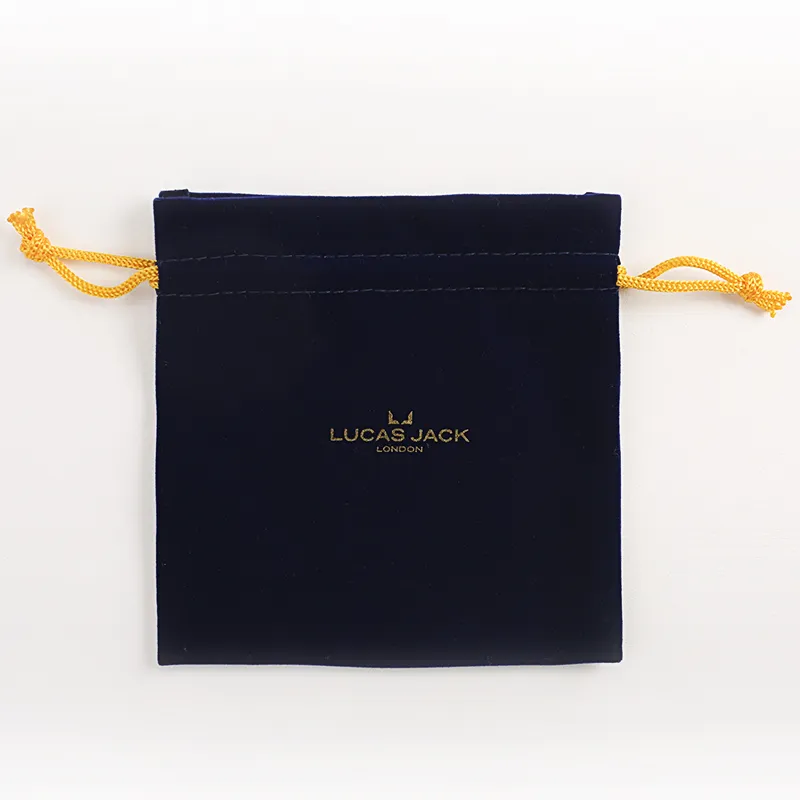 Velvet Drawstring Gift Bag | Double-Pull Lace Edge | Royal Blue & Multi-Color | Custom Logo KY-VB22072604-61