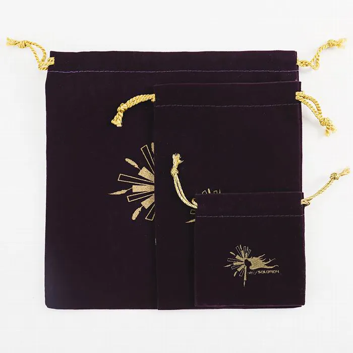 Velvet Drawstring Gift Bag | Double-Pull Lace Edge | Royal Blue & Multi-Color | Custom Logo KY-VB22072604-62