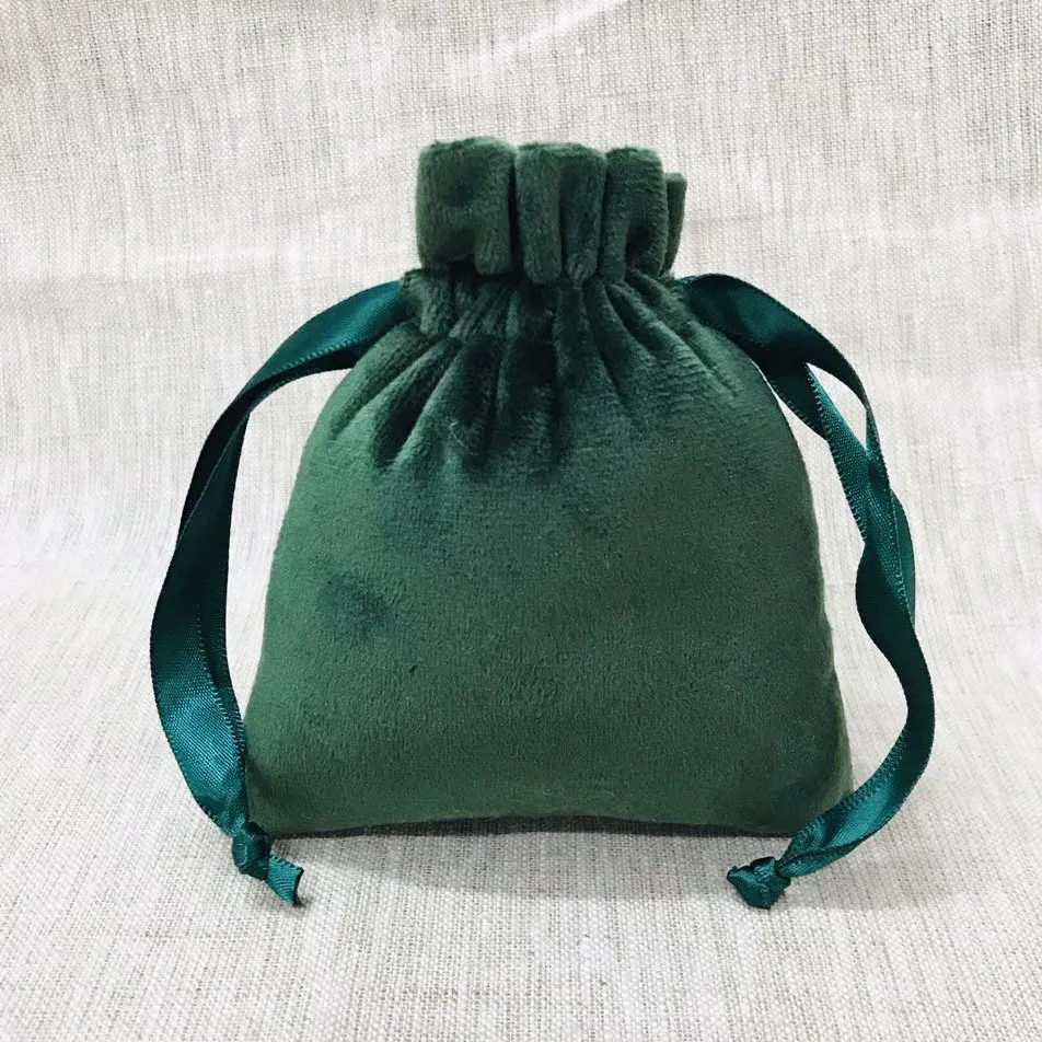 Korean Suede Drawstring Gift Bag | Double-Pull Lace Edge | Royal Blue & Multi-Color | Custom Logo KY-VB220908F12-12