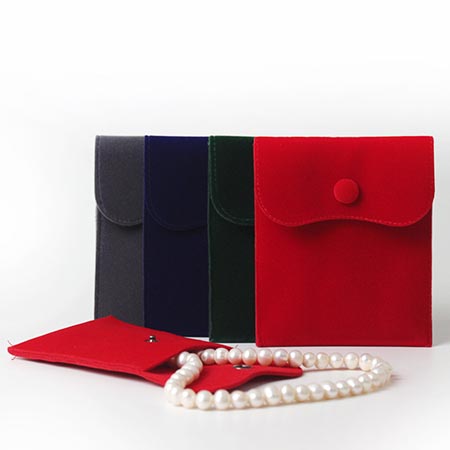 Luxury Flannel  / Velvet jewelry snap-button envelopes Bag