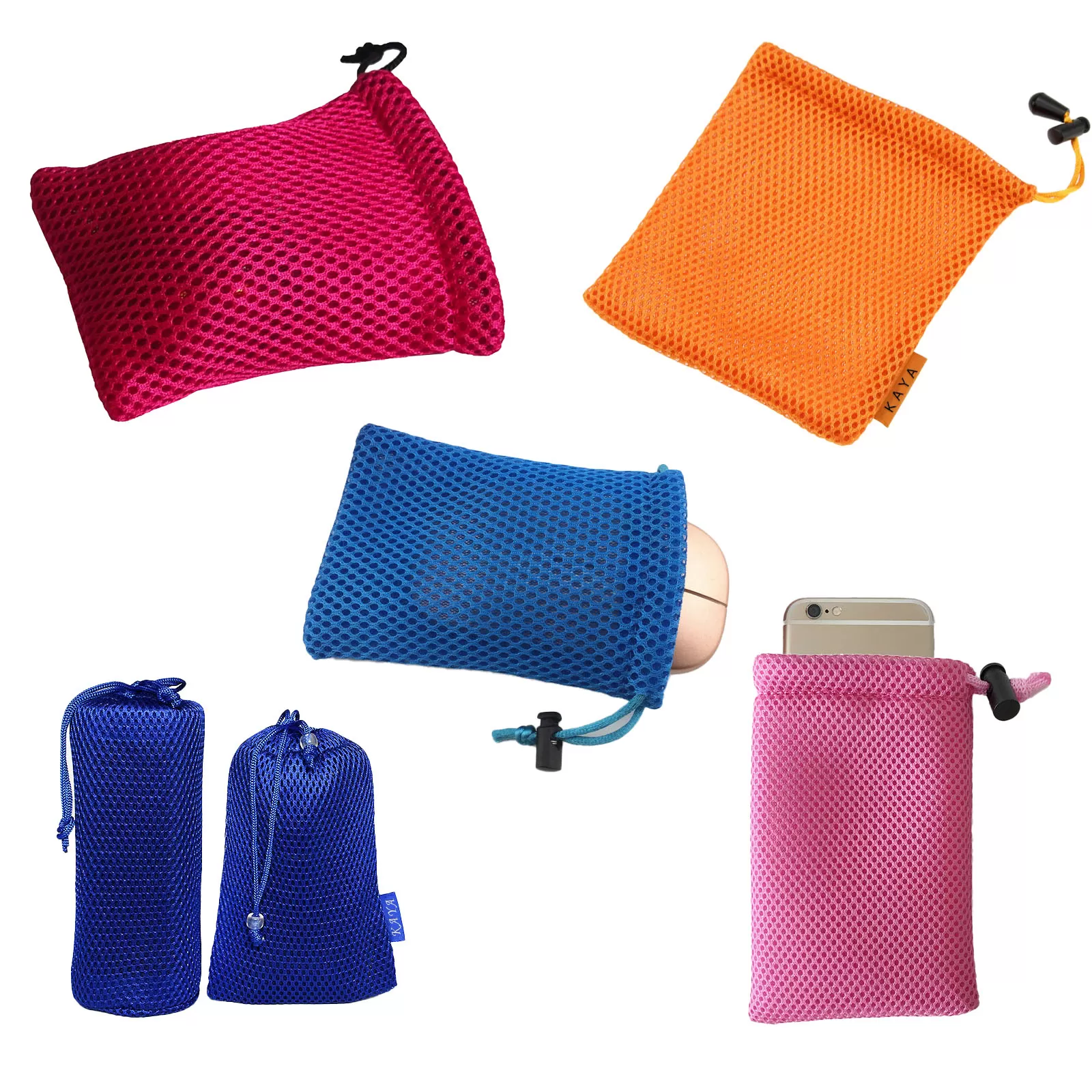 Sandwich Mesh Drawstring Bags Mobile Phone / HDD / Digital Products Pouch